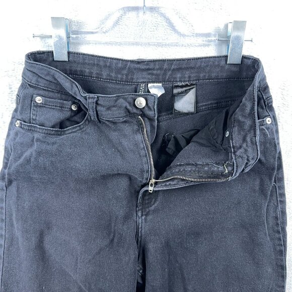 Divided By H&M Mom Jeans High Rise Womens Size 8 Black Five Design Pockets - Picture 4 of 12